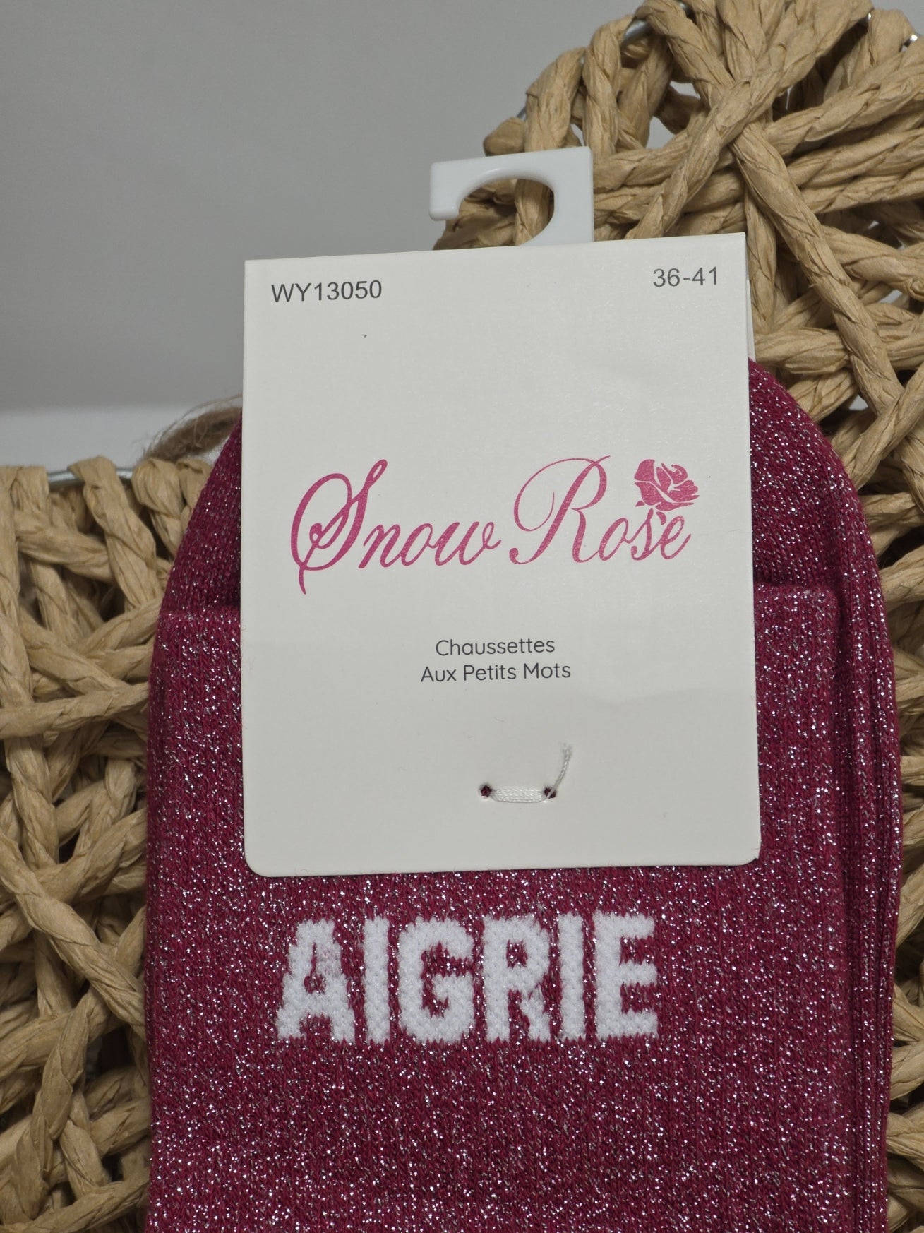 AIGRIE - Chaussette à Paillette Fuchsia