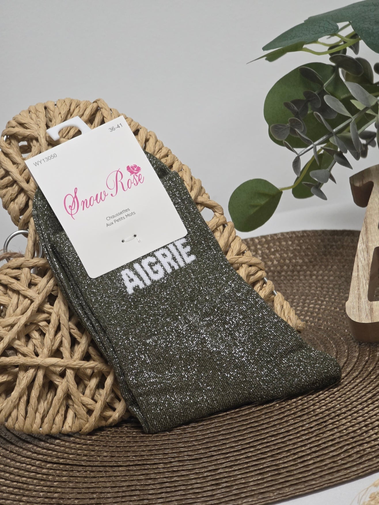 AIGRIE - Chaussette à Paillette Vert