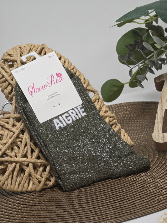 AIGRIE - Chaussette à Paillette Vert