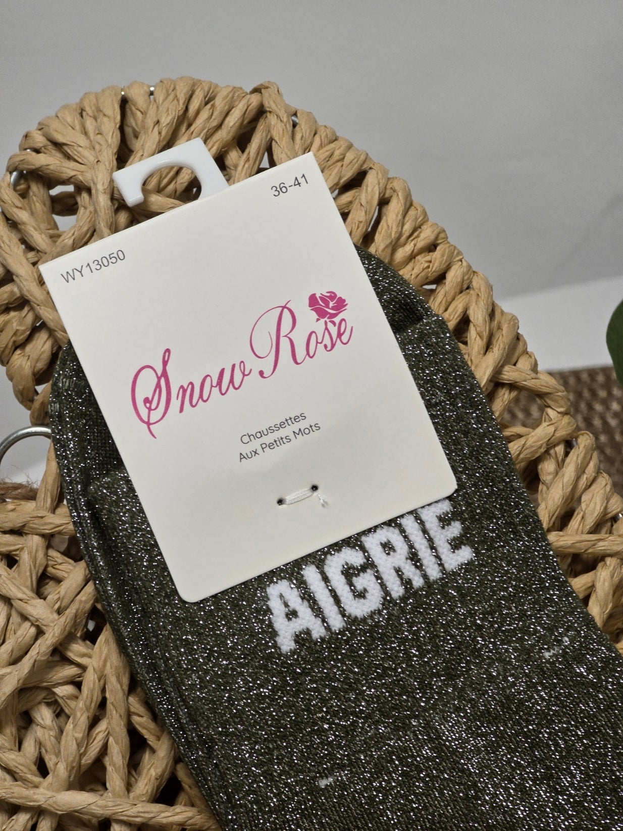 AIGRIE - Chaussette à Paillette Vert