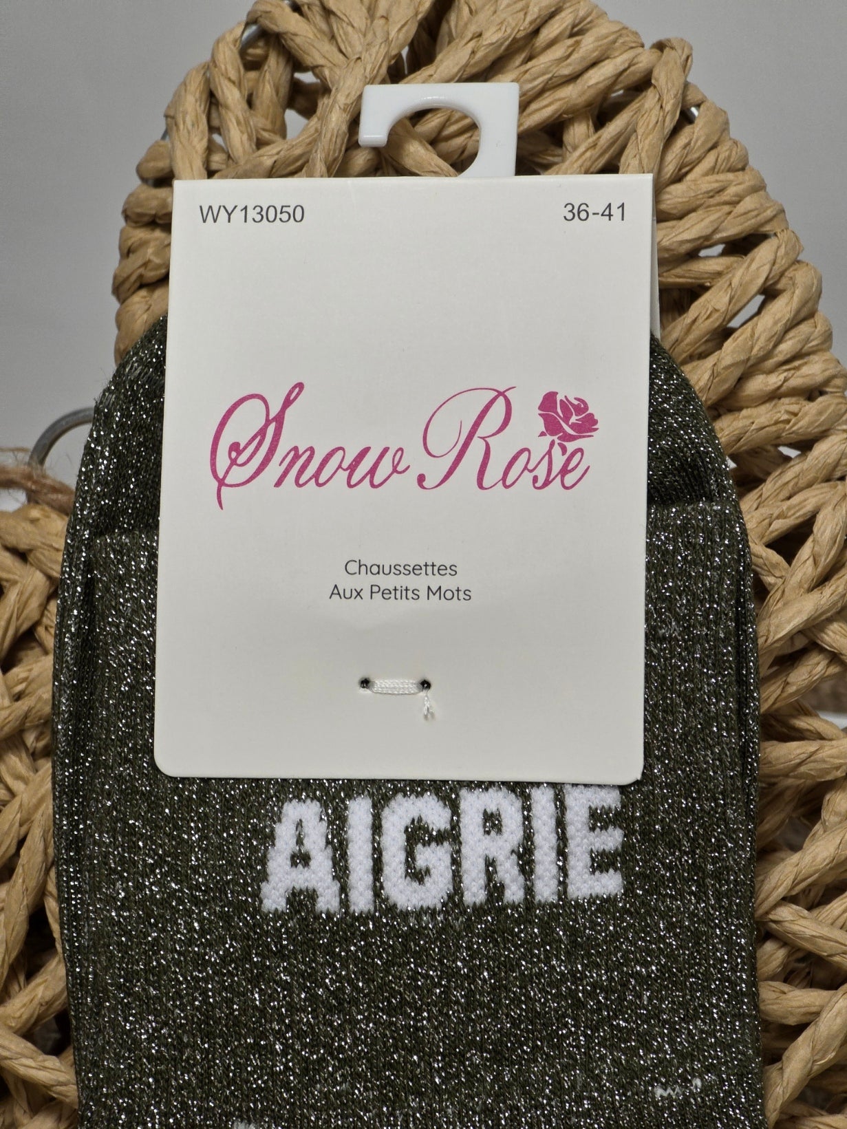 AIGRIE - Chaussette à Paillette Vert