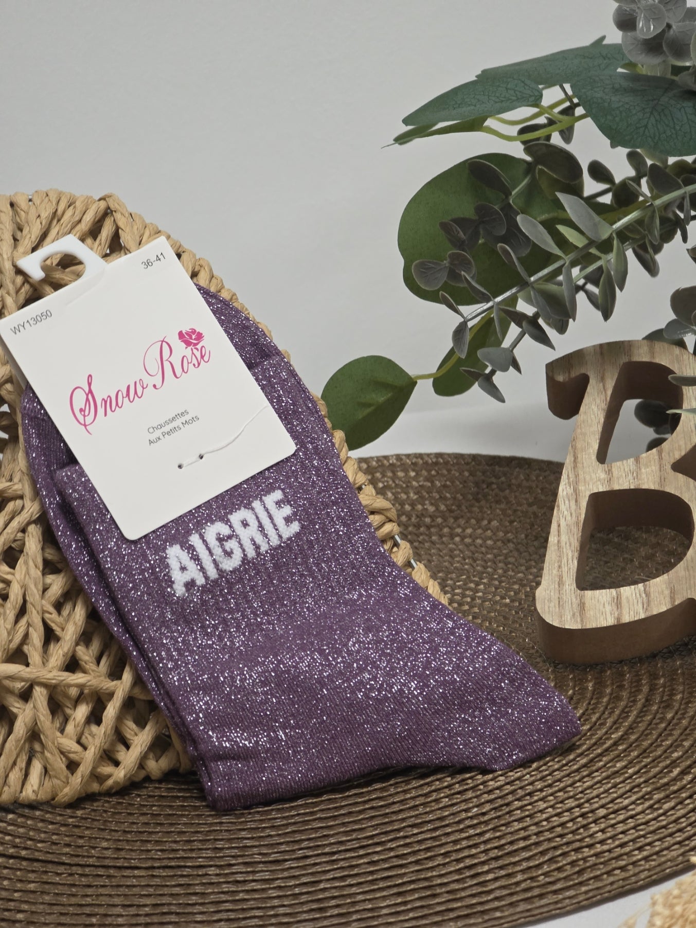 AIGRIE - Chaussette à Paillette Violet