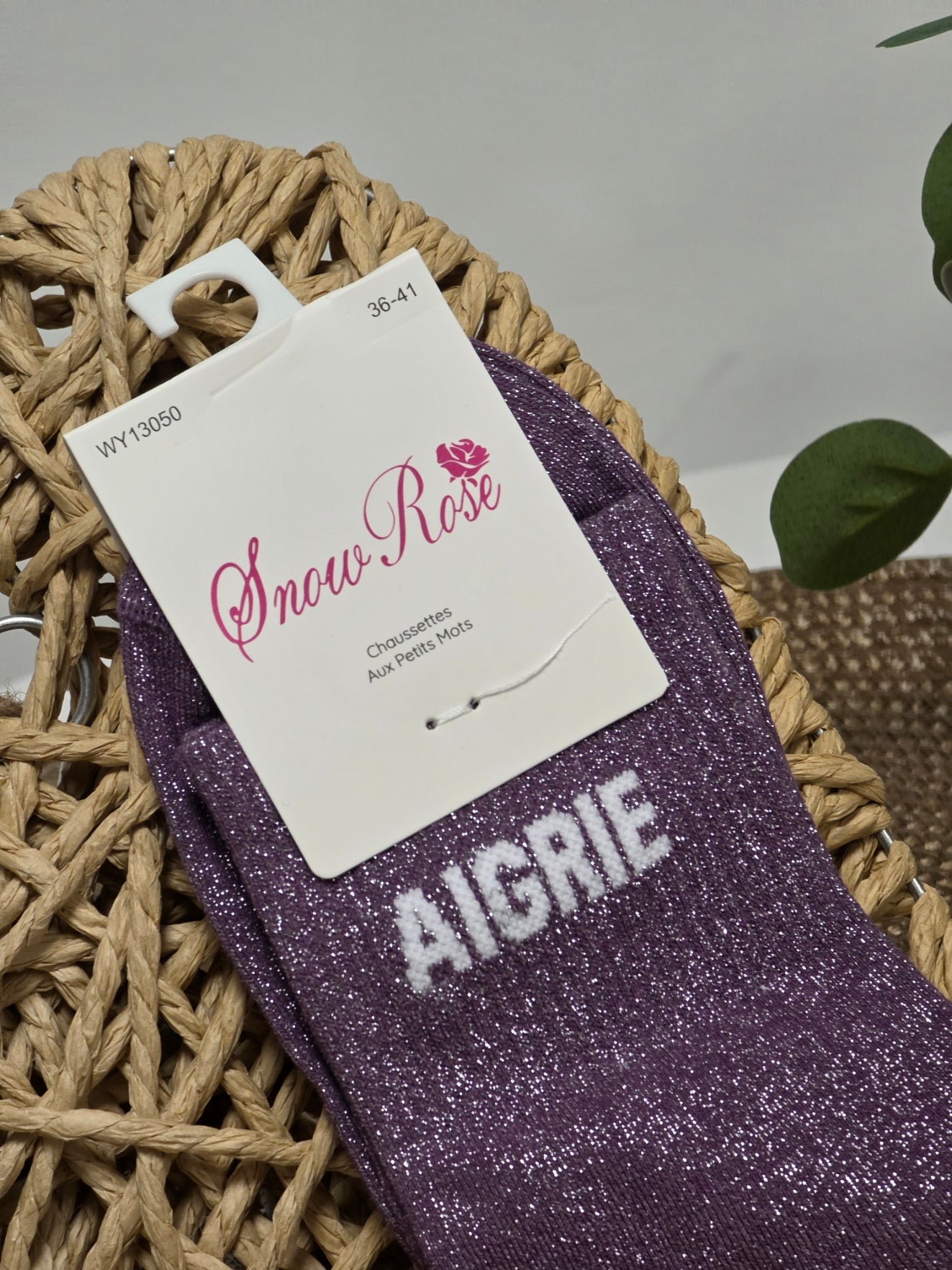 AIGRIE - Chaussette à Paillette Violet