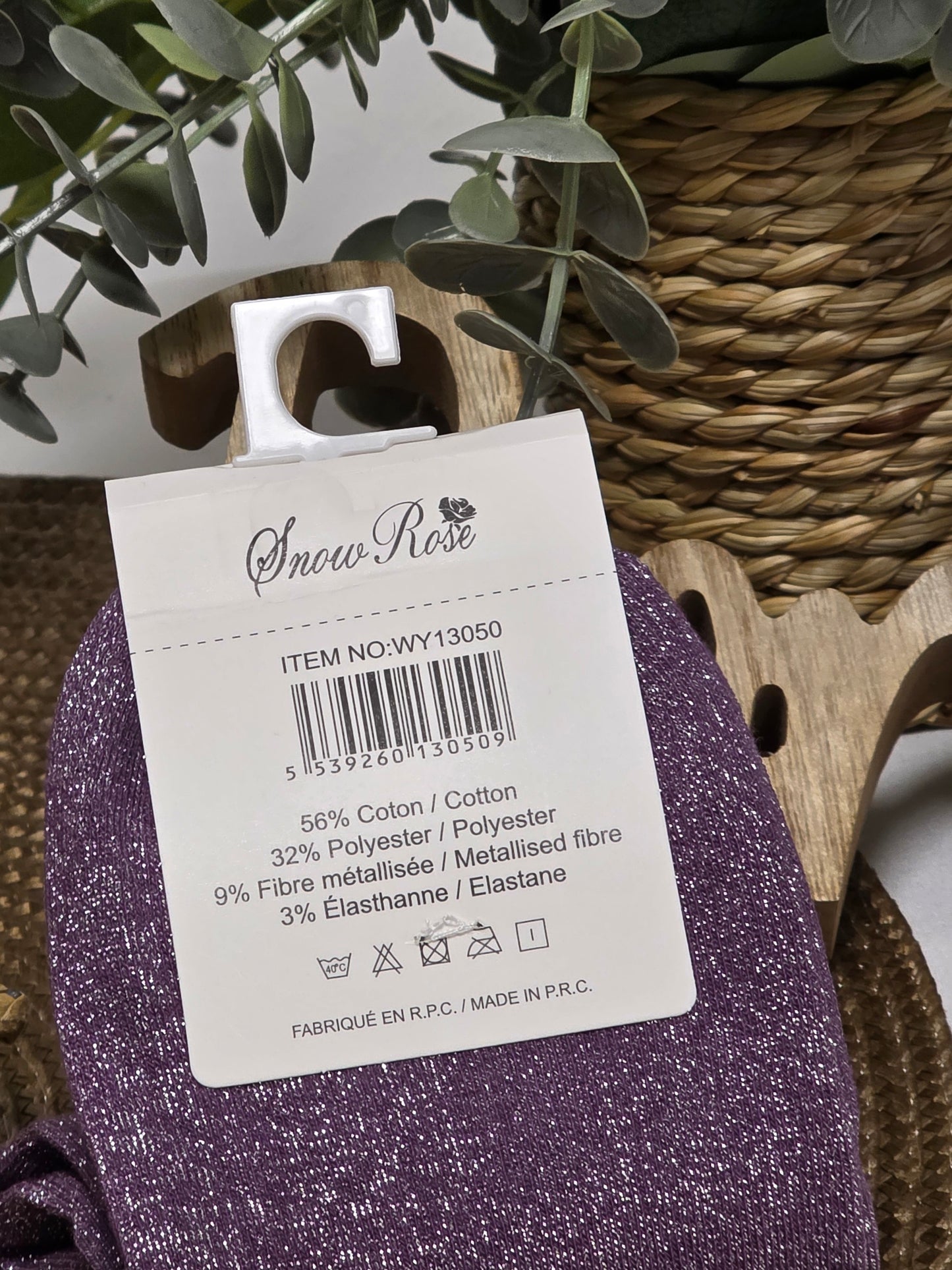 AIGRIE - Chaussette à Paillette Violet