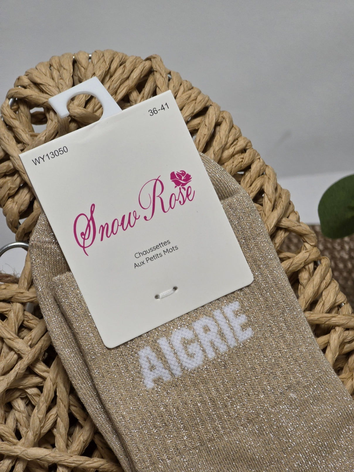 AIGRIE - Chaussette à Paillette Beige