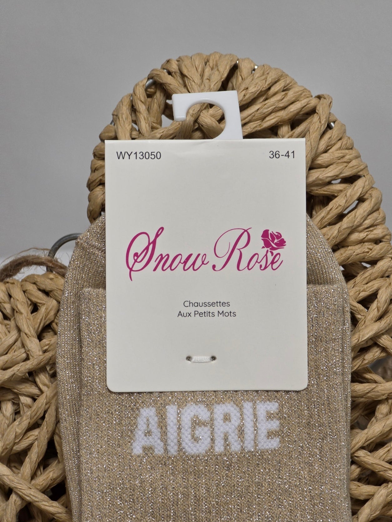 AIGRIE - Chaussette à Paillette Beige