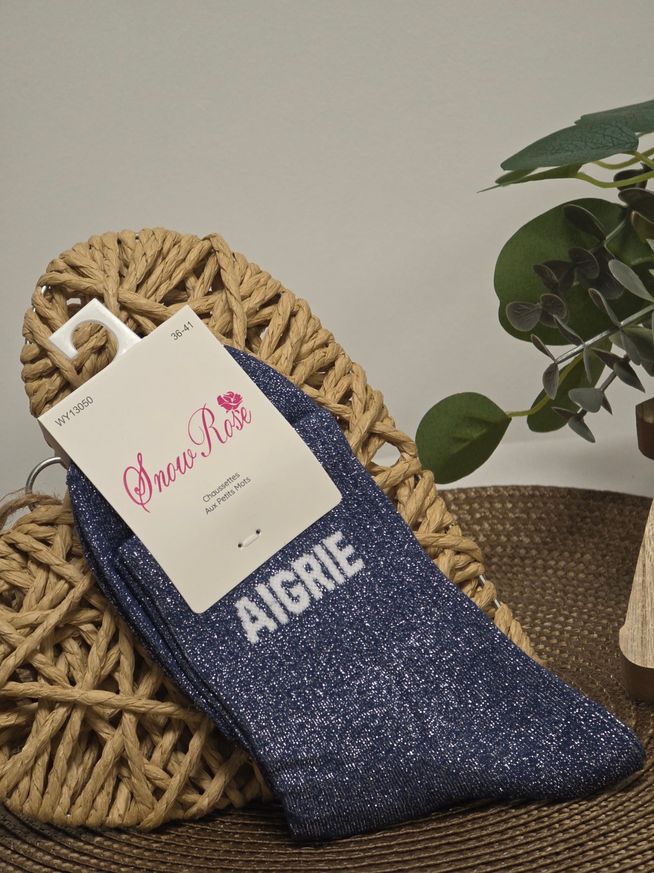 AIGRIE - Chaussette à Paillette Bleu