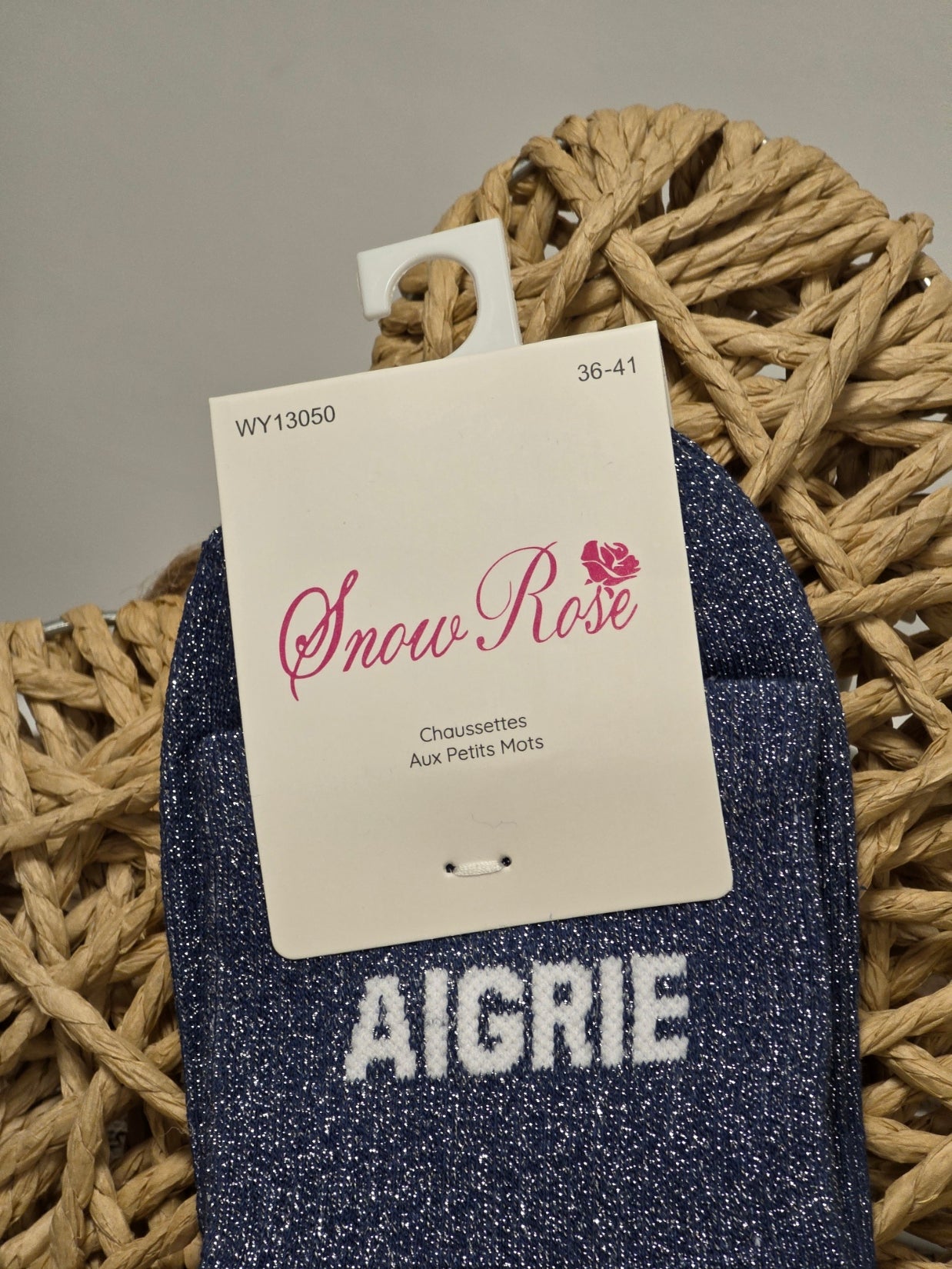 AIGRIE - Chaussette à Paillette Bleu