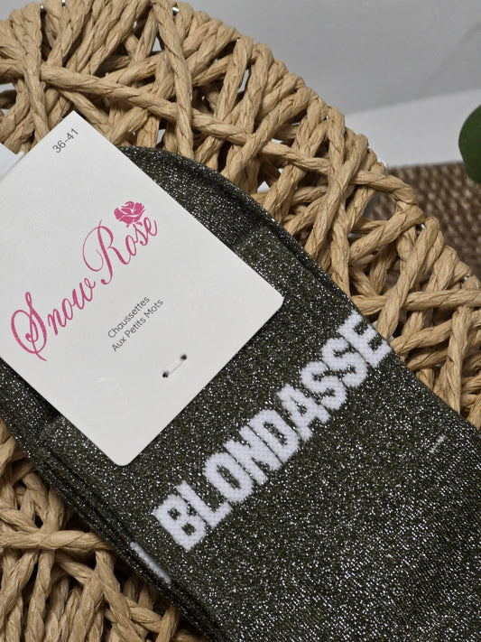 BLONDASSE - Chaussette à Paillette Vert