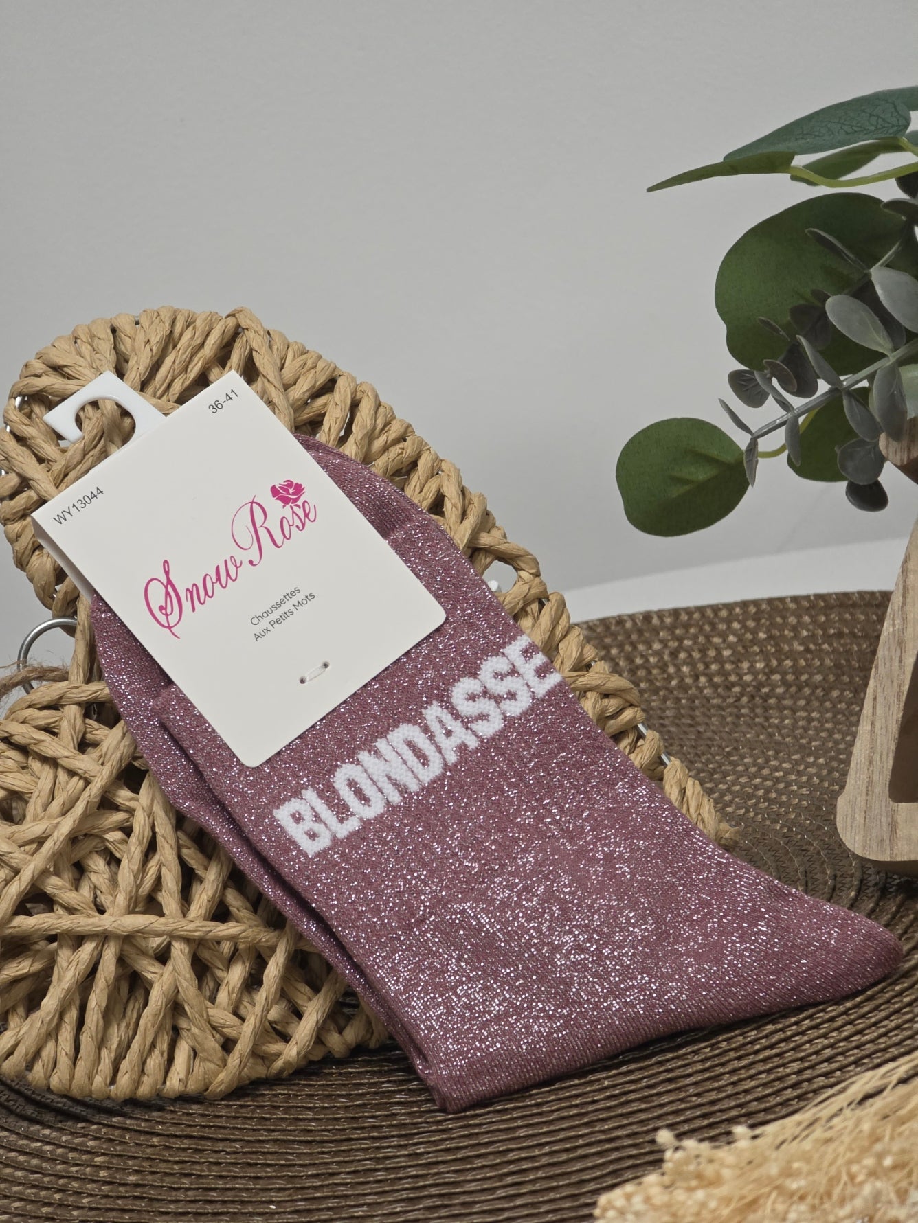 BLONDASSE - Chaussette à Paillette Violine