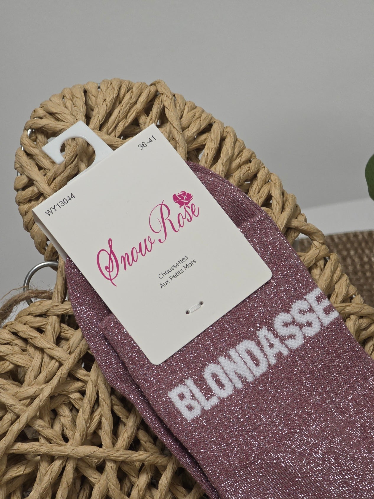 BLONDASSE - Chaussette à Paillette Violine