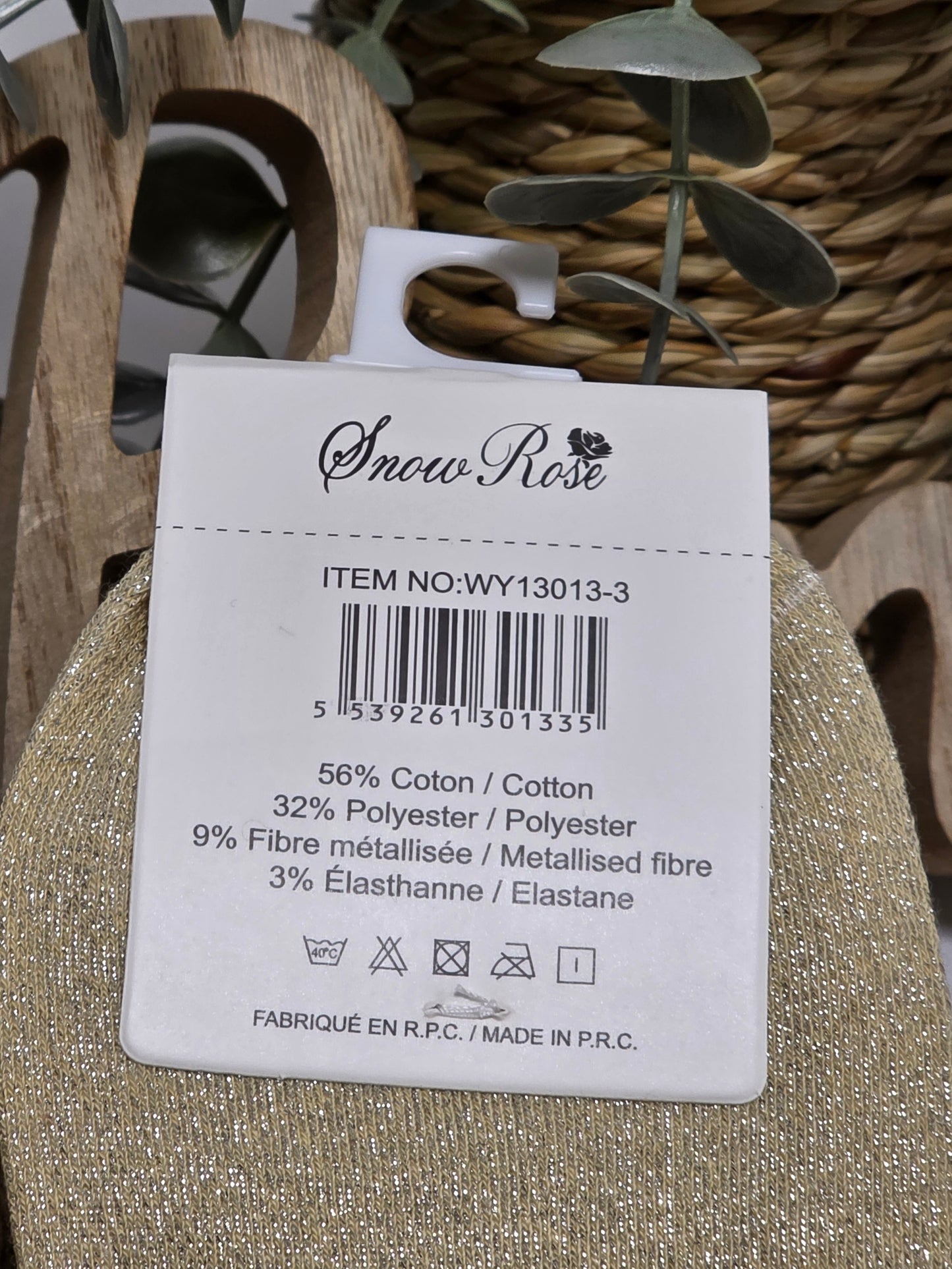 BRUNETTE - Chaussette à Paillette Beige