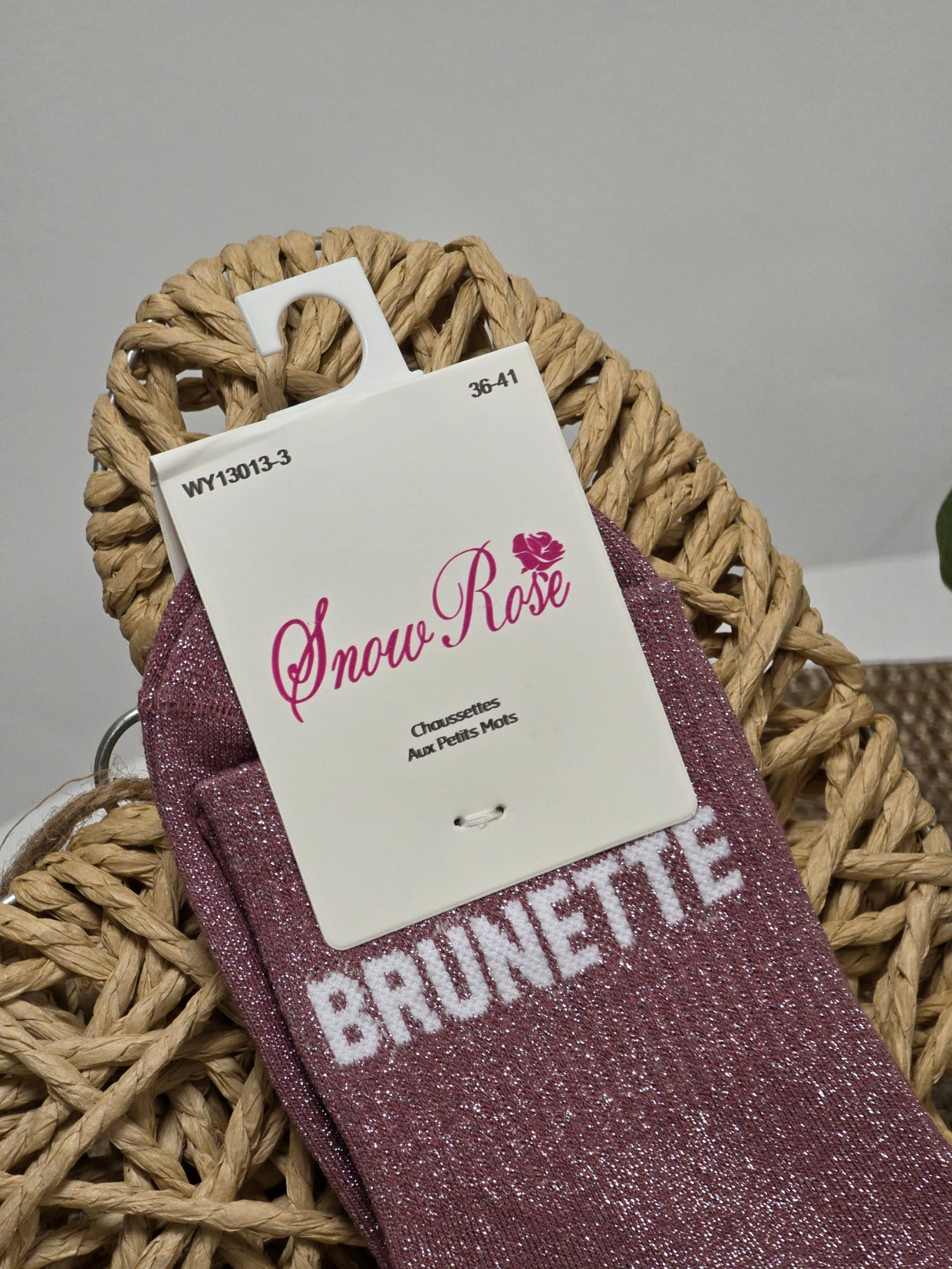 BRUNETTE - Chaussette à Paillette Violine