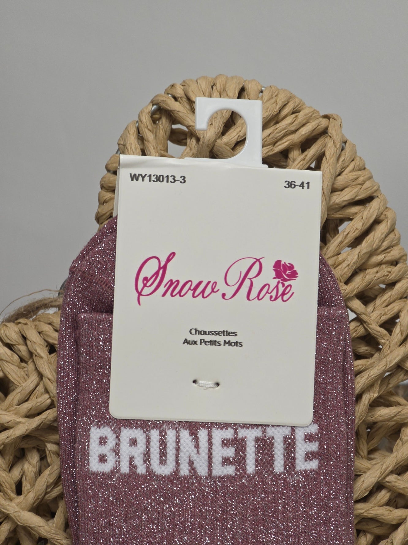 BRUNETTE - Chaussette à Paillette Violine