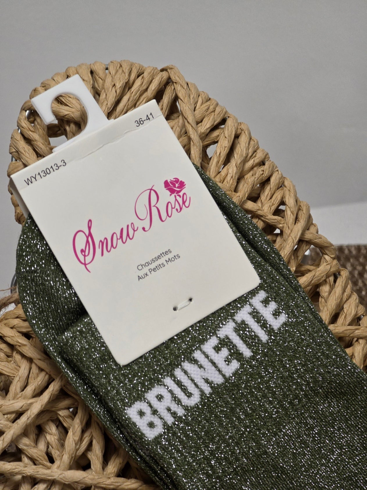 BRUNETTE - Chaussette à Paillette Vert