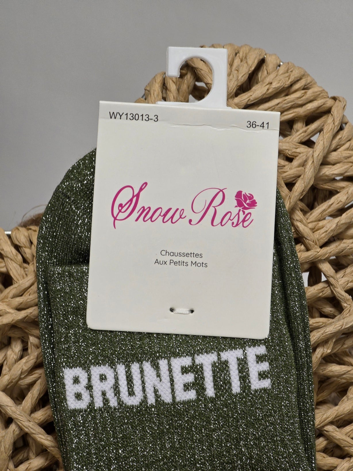 BRUNETTE - Chaussette à Paillette Vert