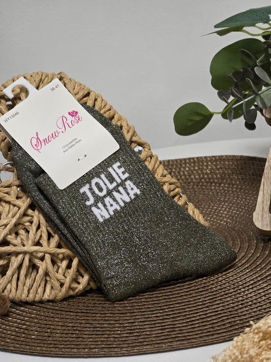 JOLIE NANA - Chaussette à Paillette Vert