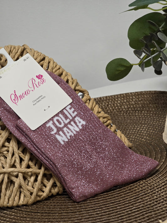 JOLIE NANA - Chaussette à Paillette Violine