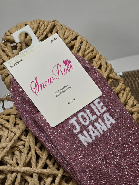 JOLIE NANA - Chaussette à Paillette Violine