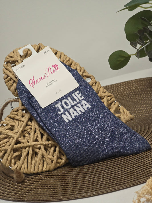 JOLIE NANA - Chaussette à Paillette Bleu