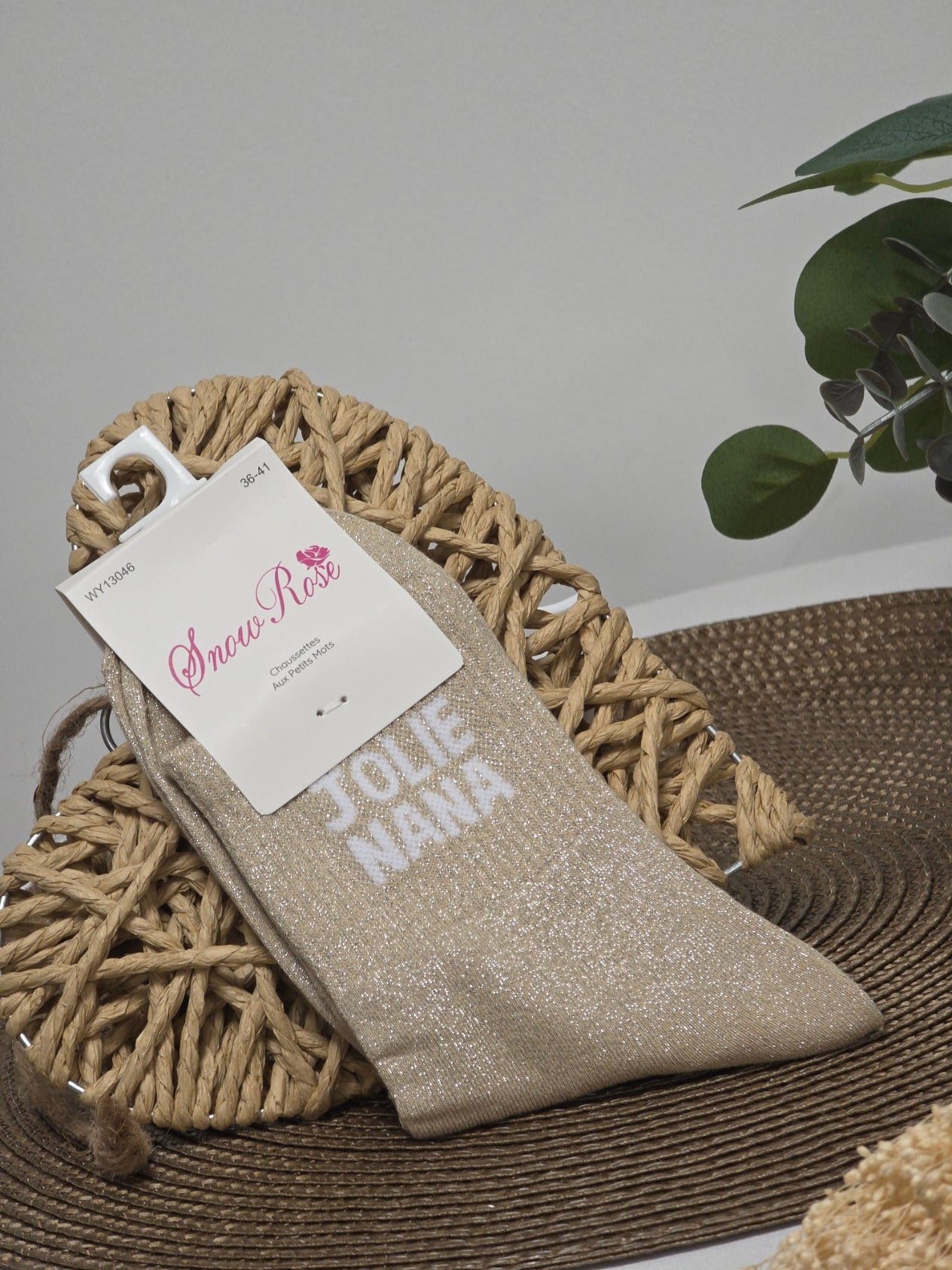 JOLIE NANA - Chaussette à Paillette Beige