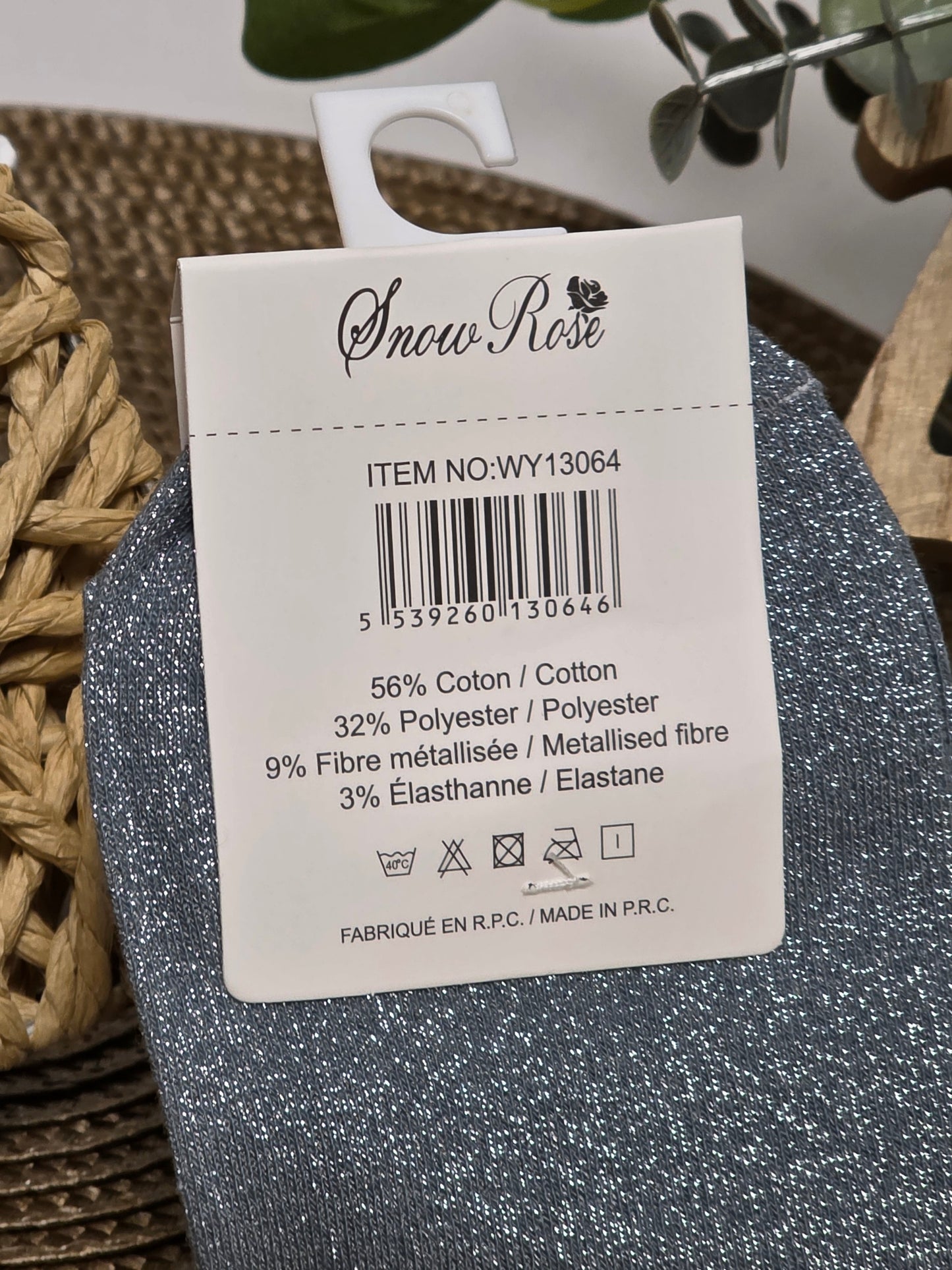 J'ADORE - Chaussette à Paillette Gris Foncé