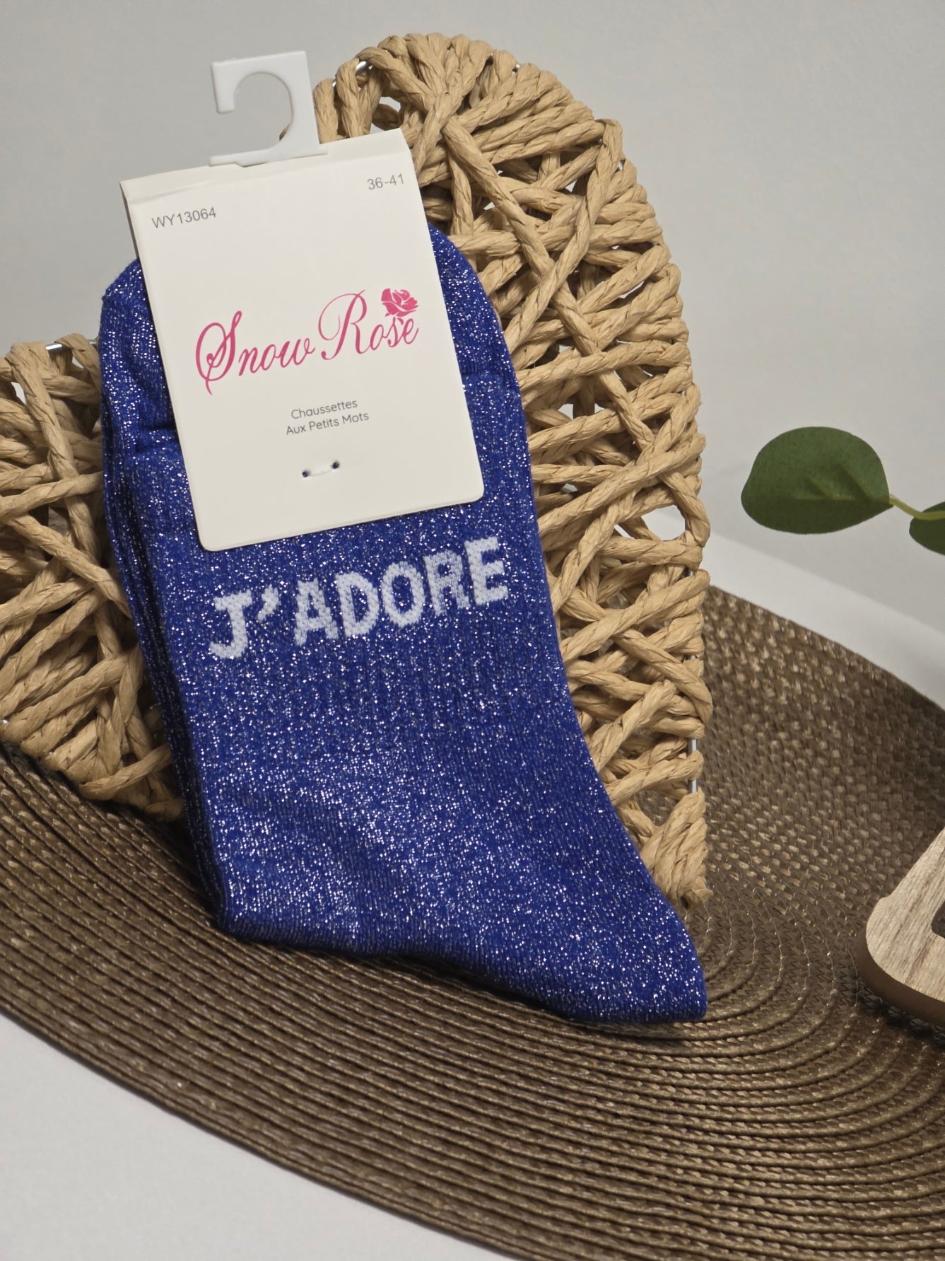 J'ADORE - Chaussette à Paillette Bleu
