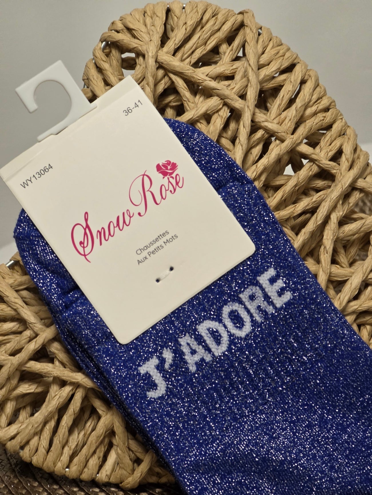 J'ADORE - Chaussette à Paillette Bleu