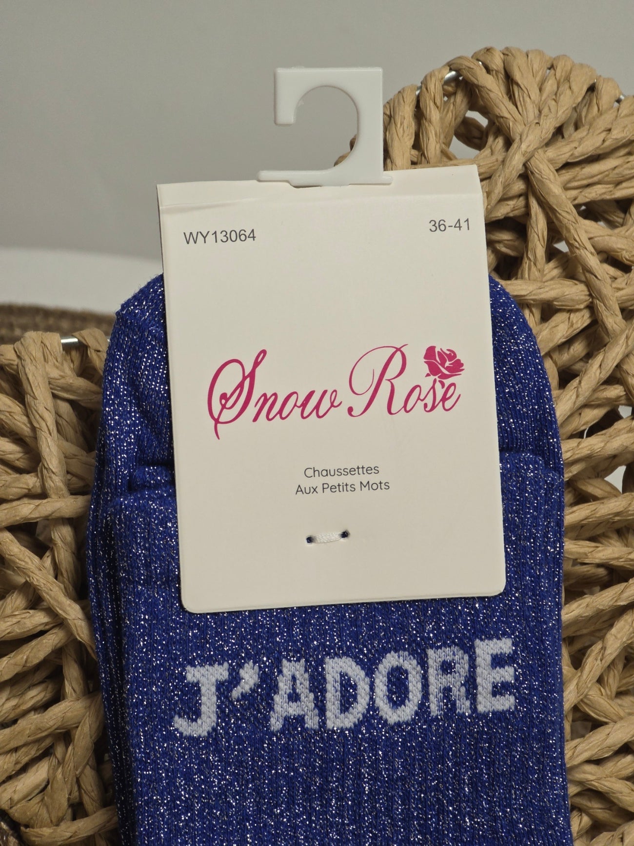 J'ADORE - Chaussette à Paillette Bleu