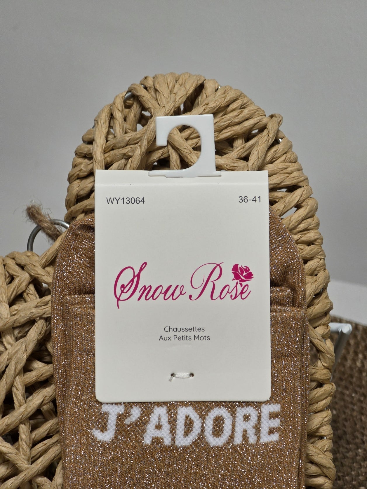 J'ADORE - Chaussette à Paillette Camel