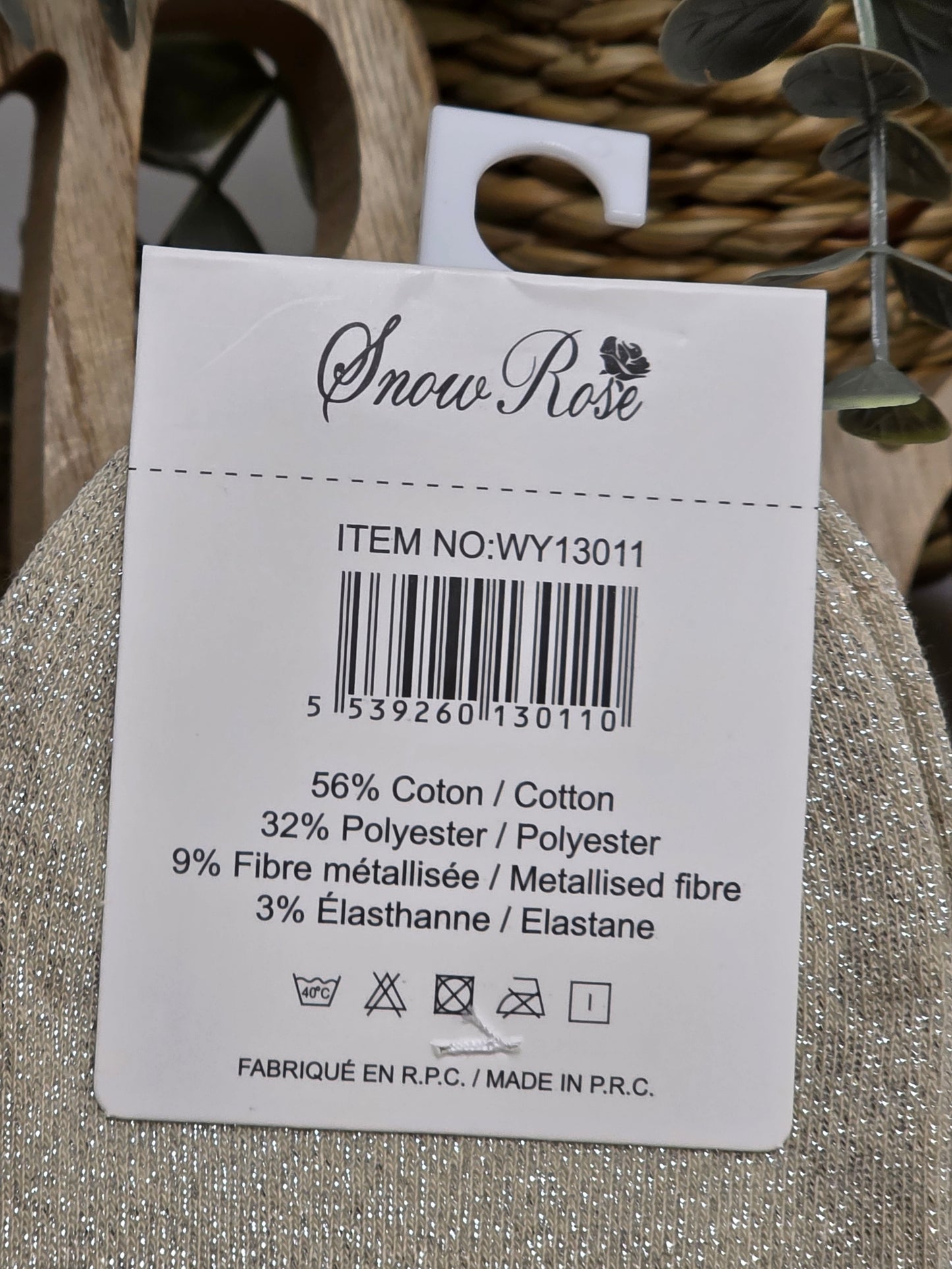 JE T'AIME - Chaussette à Paillette Beige