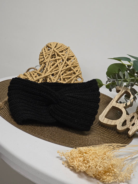 Nos Bandeaux Cache Oreille Torsadé Noir