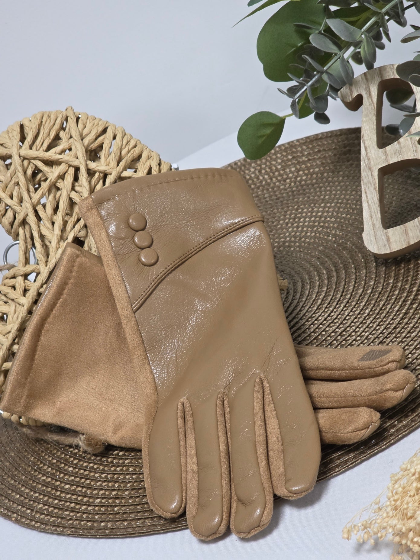 Nos Gants Tactile Femme Camel