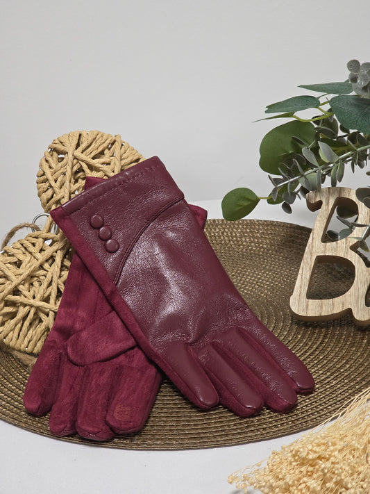 Nos Gants Tactile Femme Bordeaux