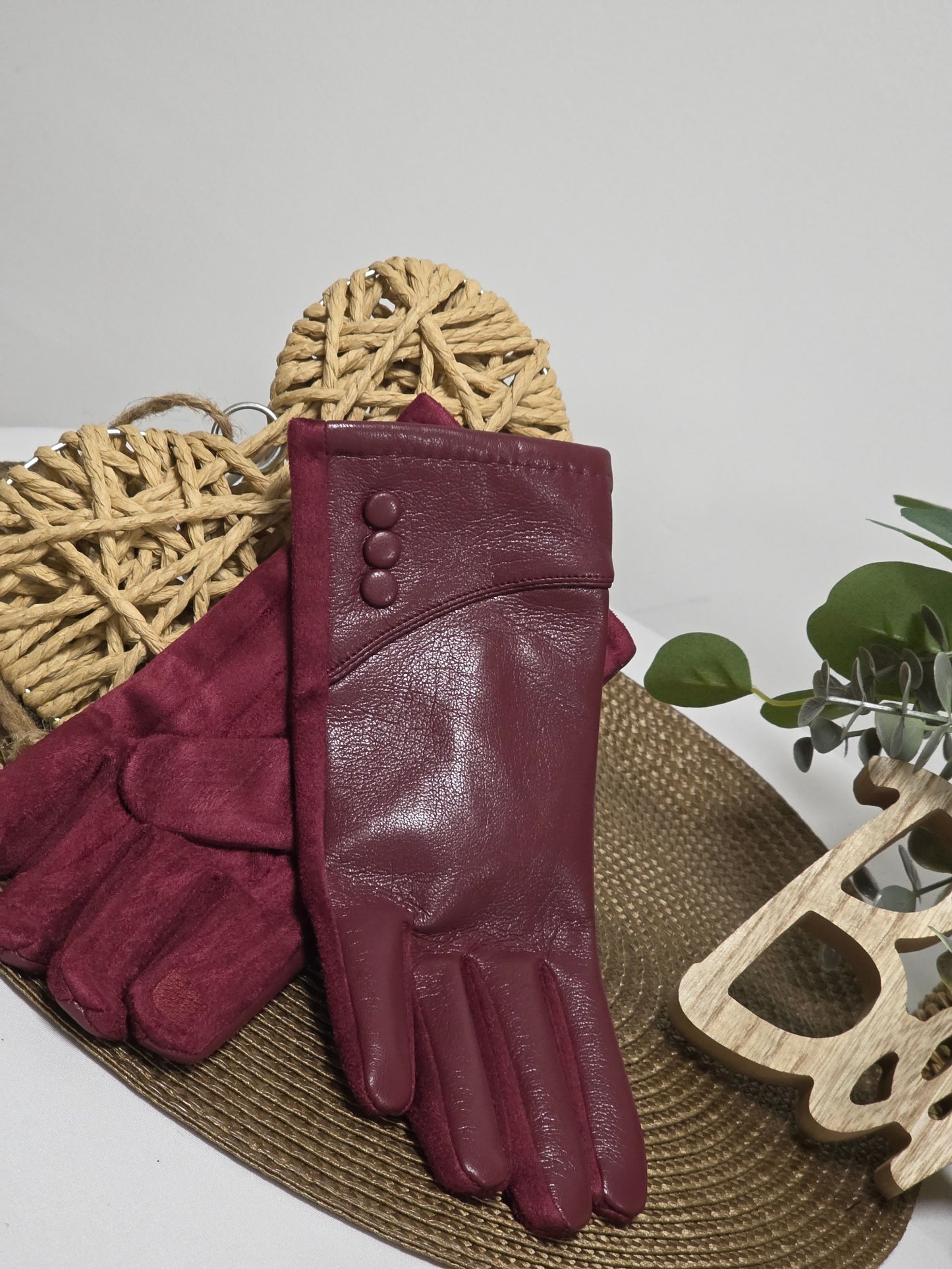 Nos Gants Tactile Femme Bordeaux