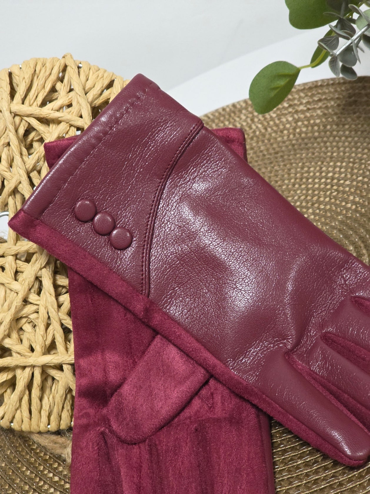 Nos Gants Tactile Femme Bordeaux