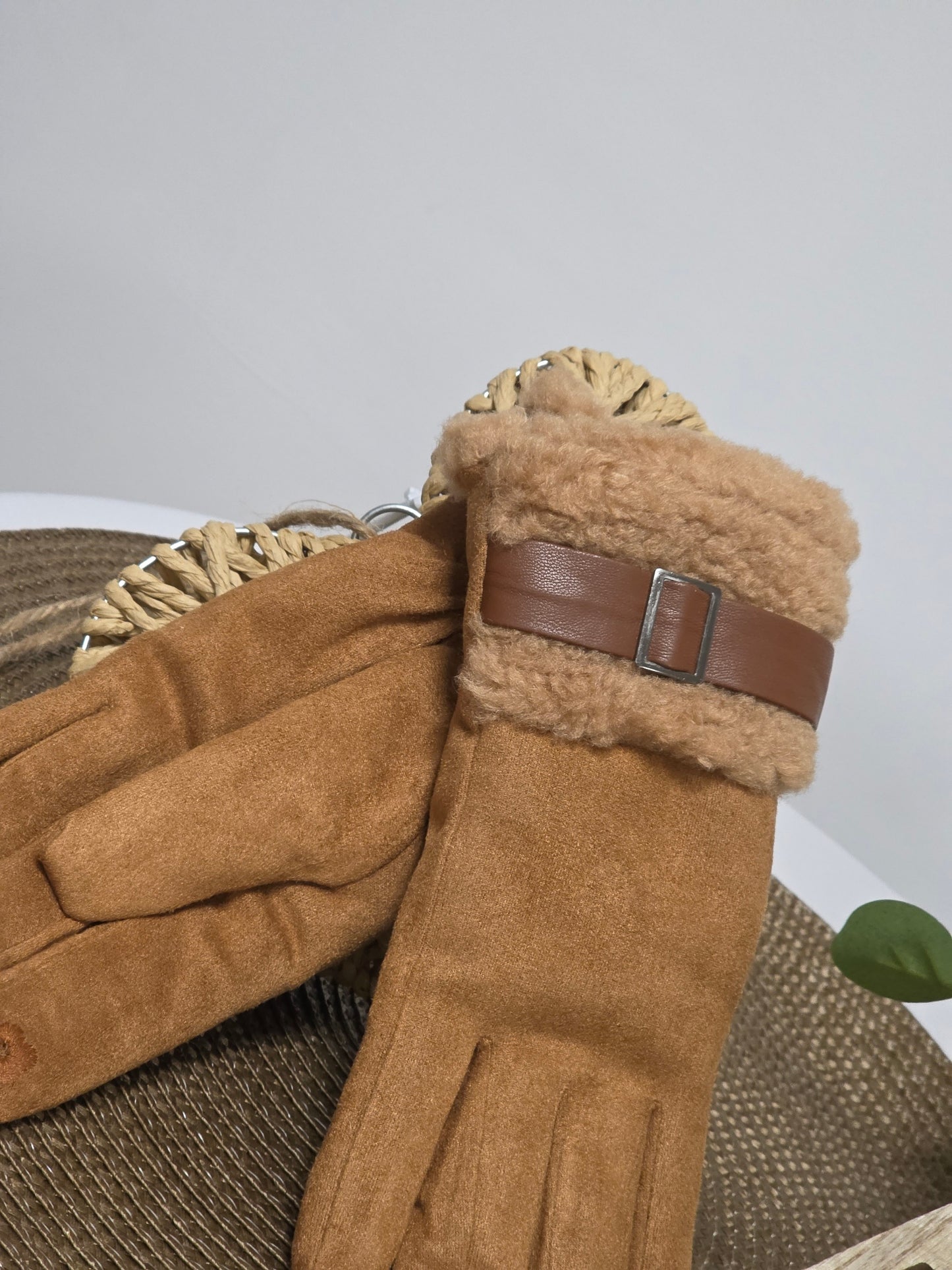 Nos Gants Tactile Femme Camel Maronné