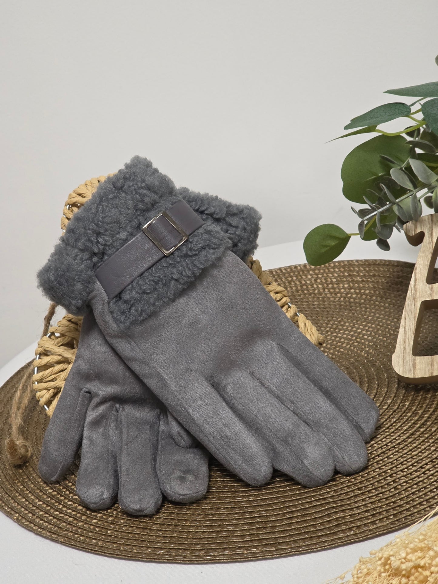 Nos Gants Tactile Femme Gris Clair