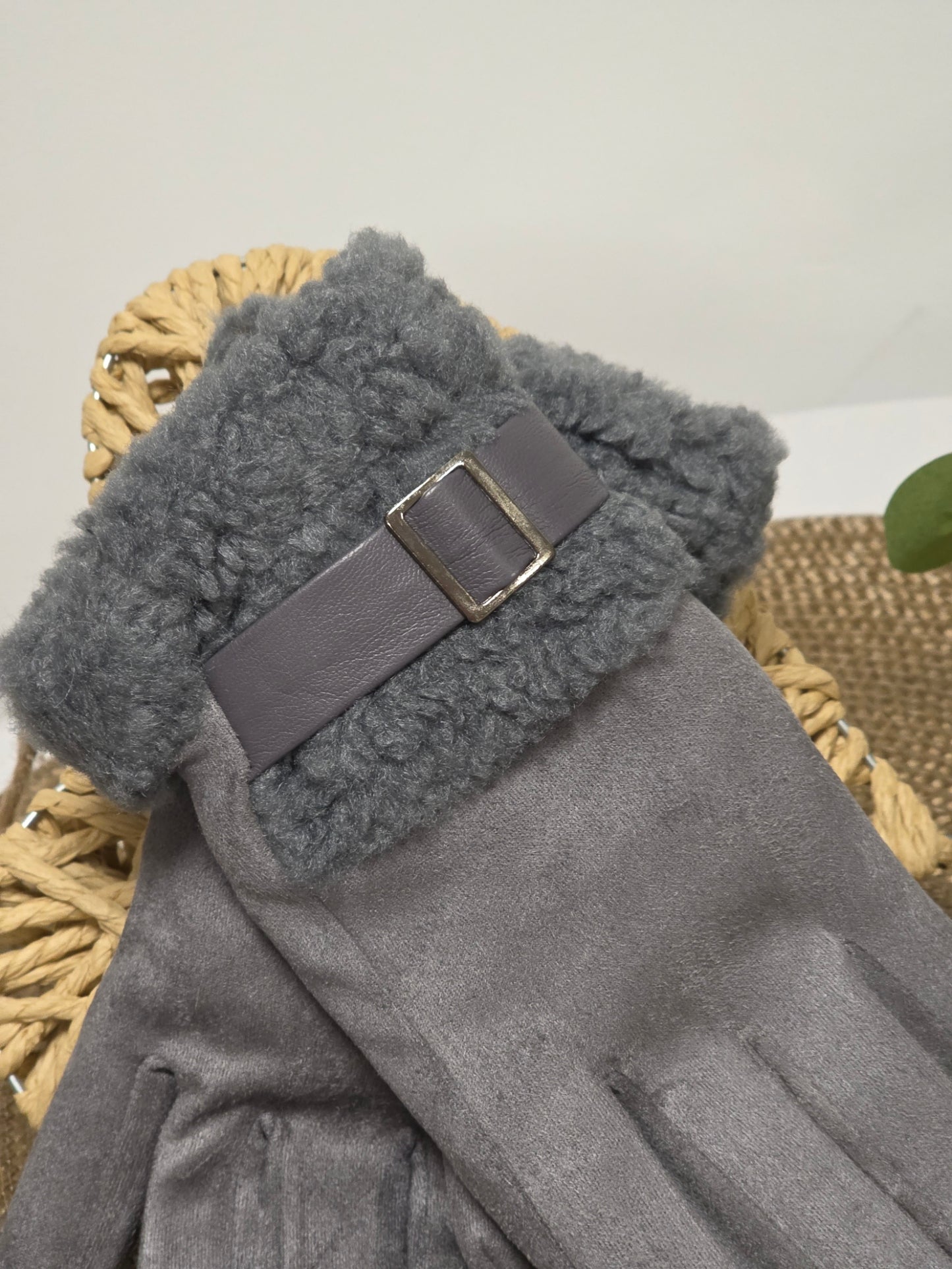 Nos Gants Tactile Femme Gris Clair