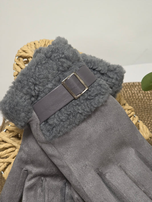 Nos Gants Tactile Femme Gris Clair