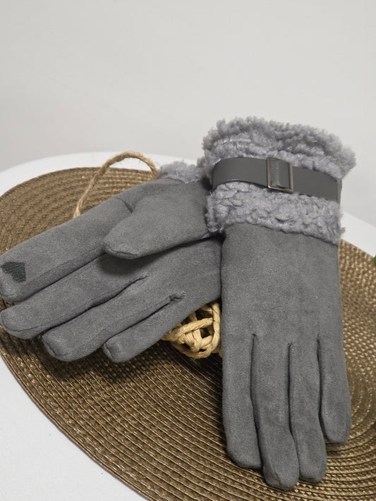 Nos Gants Tactile Femme Gris Foncé