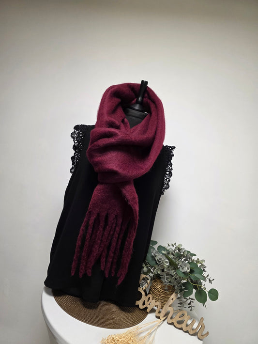 Echarpe Femme Automne Hiver Bordeaux