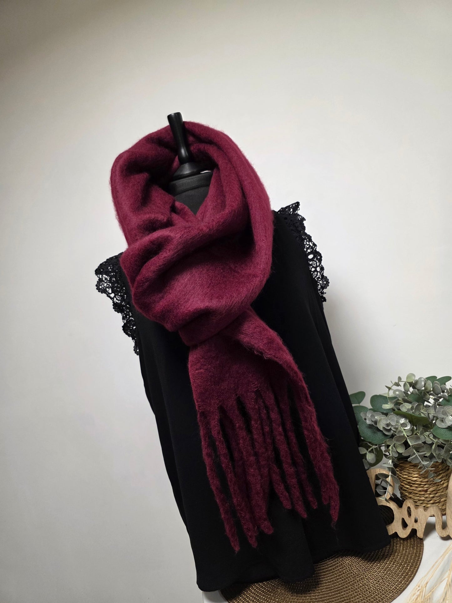 Echarpe Femme Automne Hiver Bordeaux