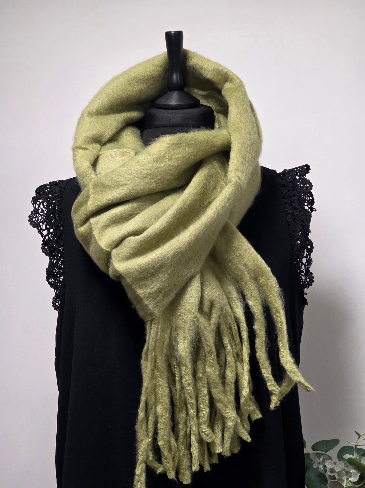 Echarpe Femme Automne Hiver Vert Anis