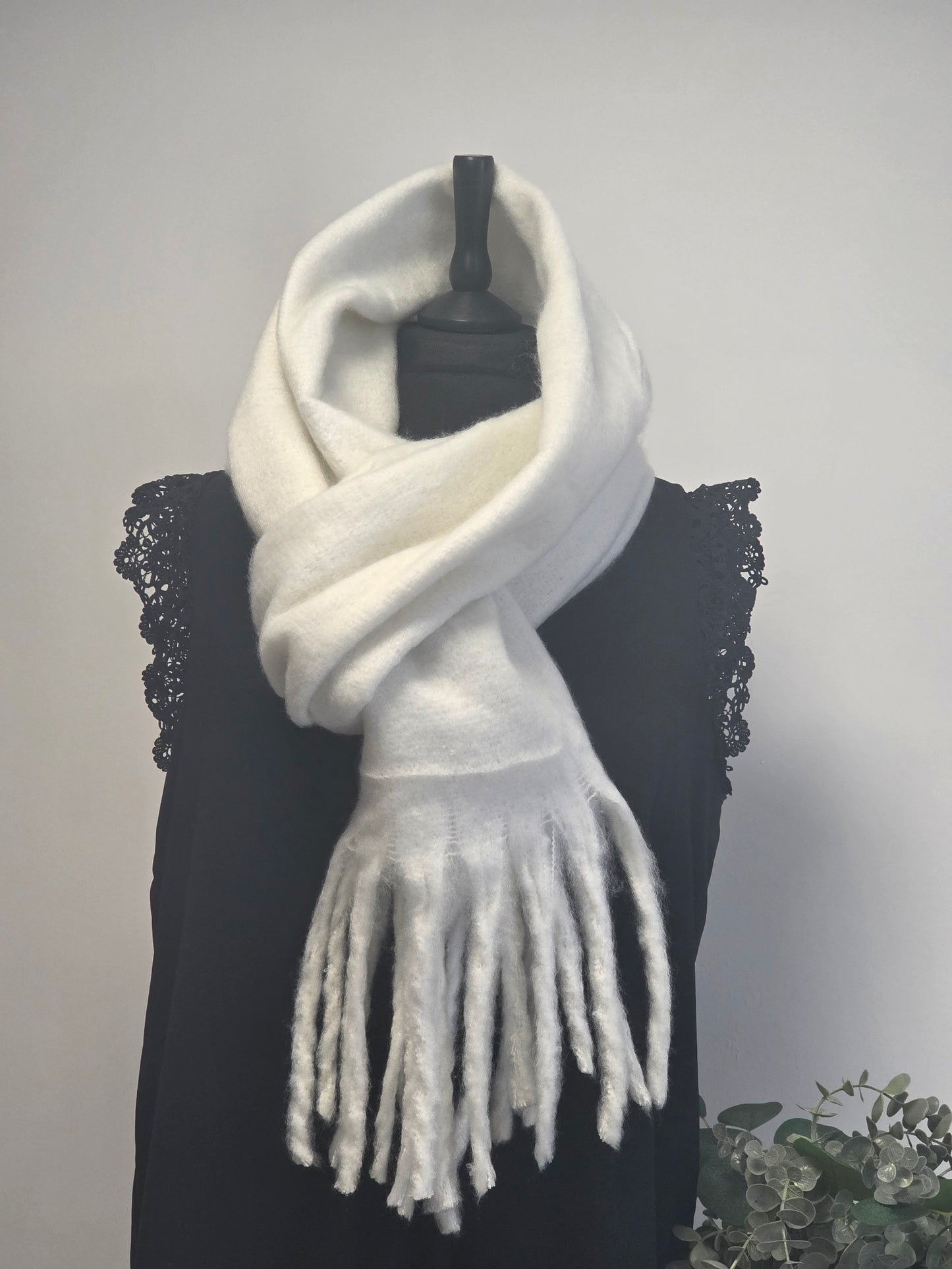 Echarpe Femme Automne Hiver Blanche