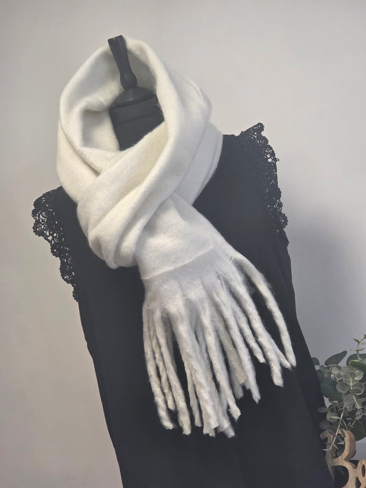 Echarpe Femme Automne Hiver Blanche