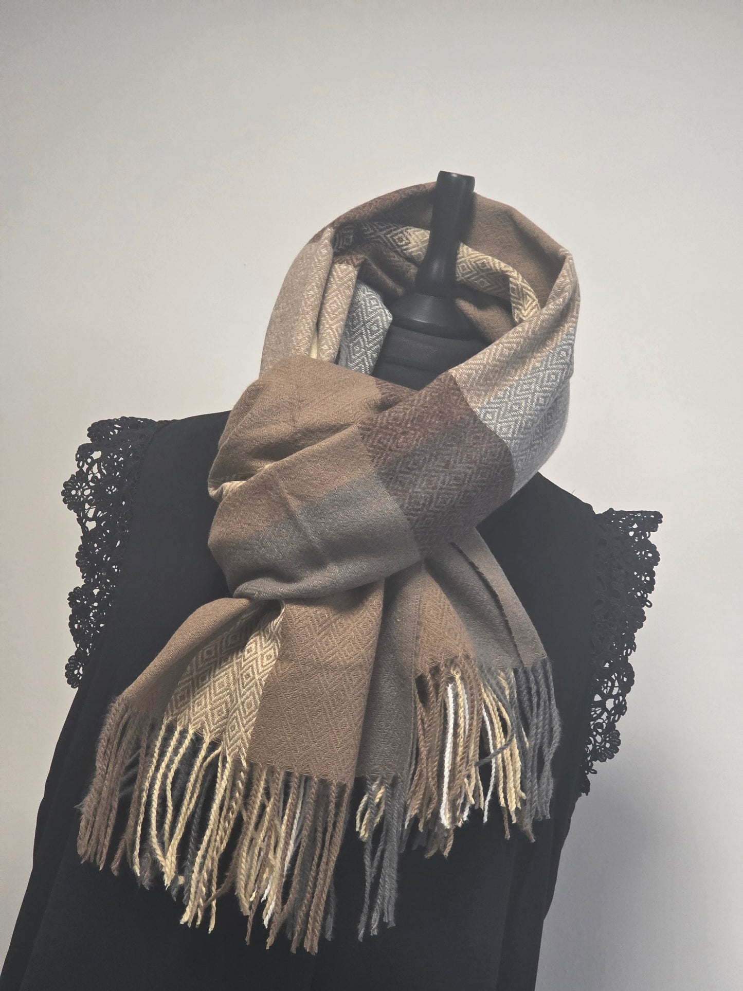 Echarpe Femme Tons Jaune Maronné