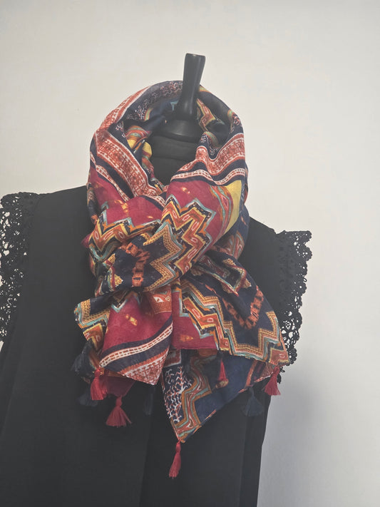 Foulard Bohème Tons Multicolore