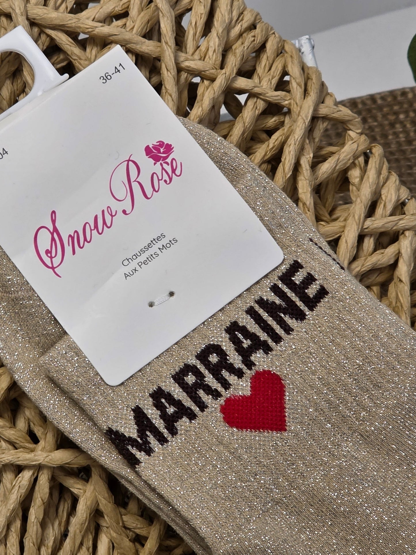 MARRAINE - Chaussette à Paillette Beige