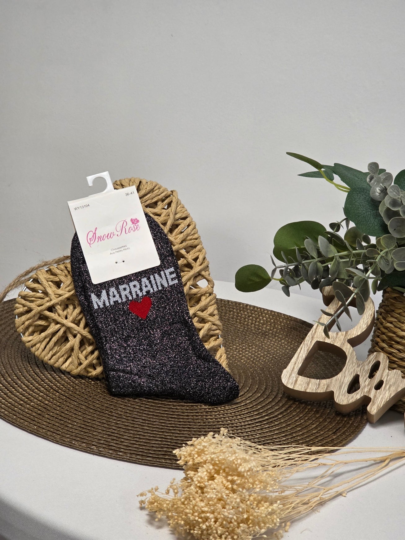 MARRAINE - Chaussette à Paillette Noir